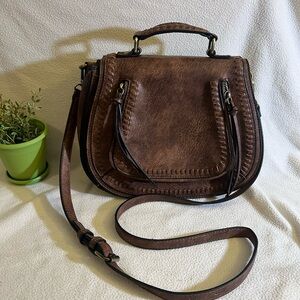 Madison West Brown Crossbody Bag with Adjustable Strap